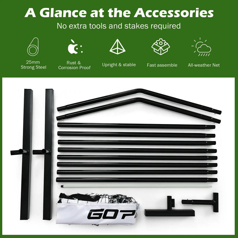 22 Feet Portable Pickleball Net Set System with Carry Bag for Indoor Outdoor Game by DirectDeals