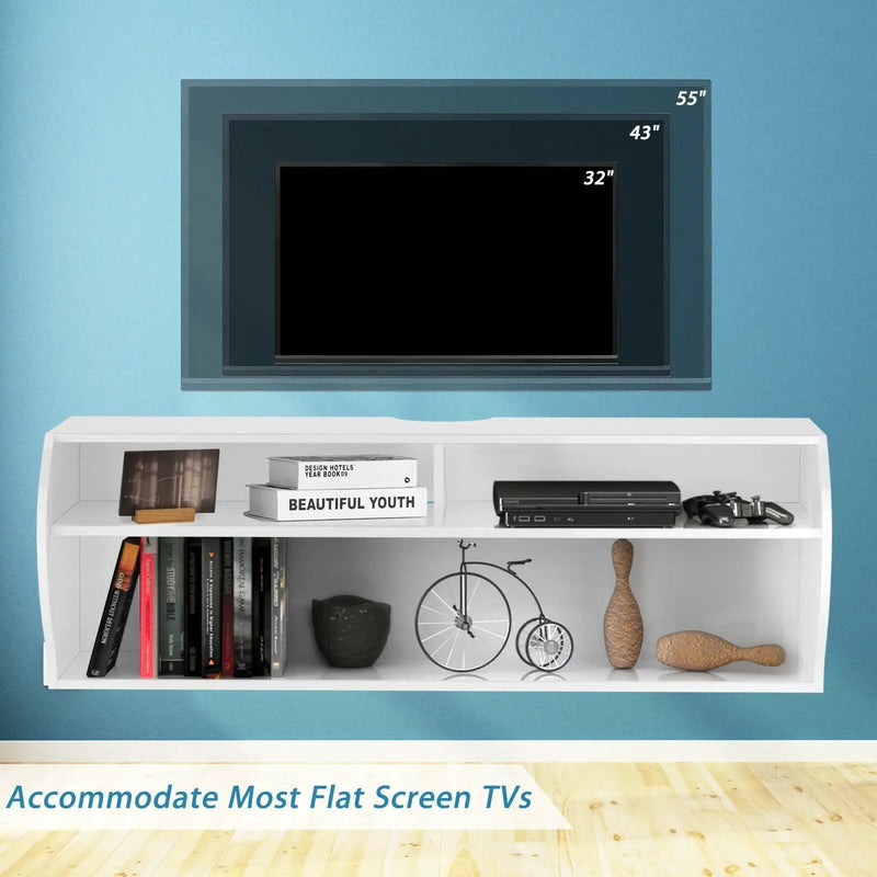48.5 Inch 2 Tier Modern Wall Mounted Hanging Floating Shelf by DirectDeals