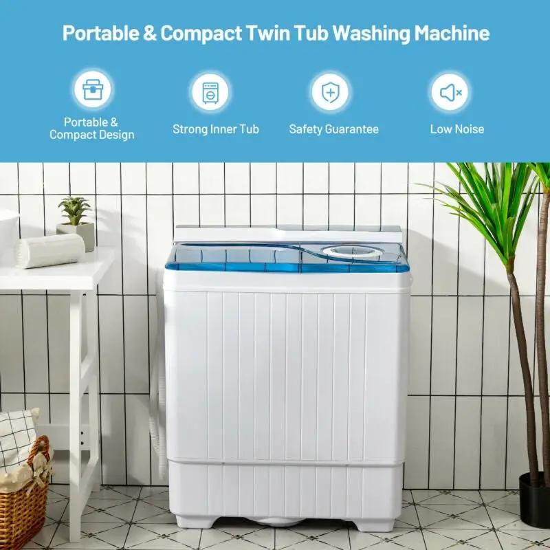 26 Pound Portable Semi-automatic Washing Machine with Built-in Drain Pump by DirectDeals