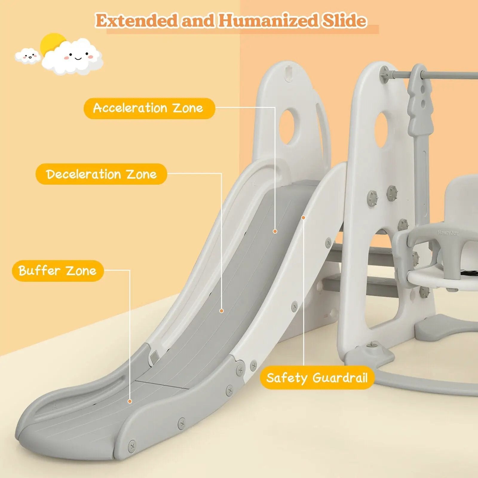 6 in 1 Toddler Slide and Swing Set with Ball Games by DirectDeals