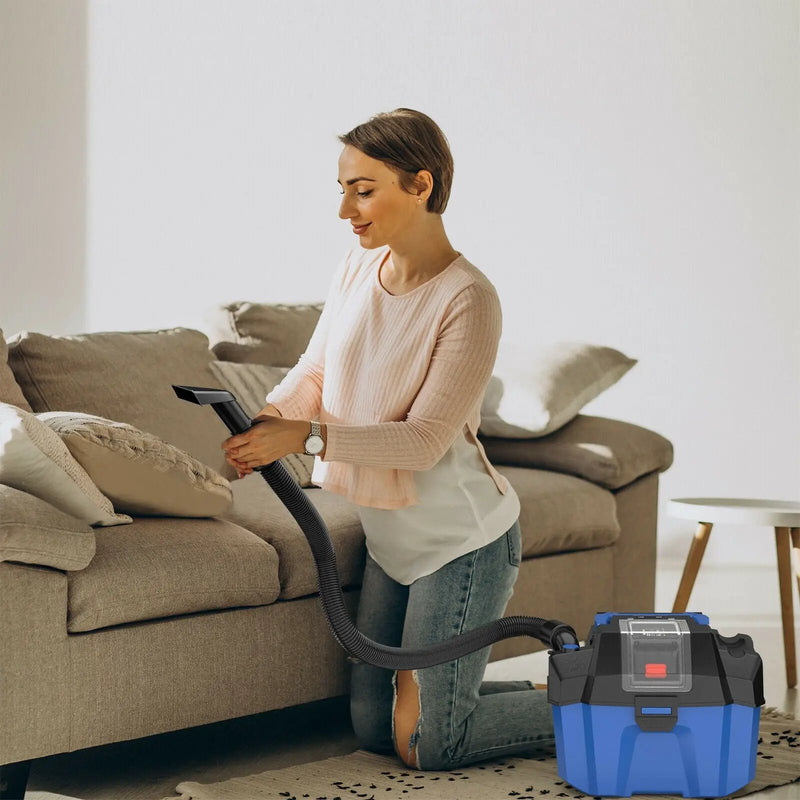 18V Wet Dry Vacuum 2.7 Gal 4 Peak HP Cordless Shop Vac 2.0 AH Battery-Blue by DirectDeals
