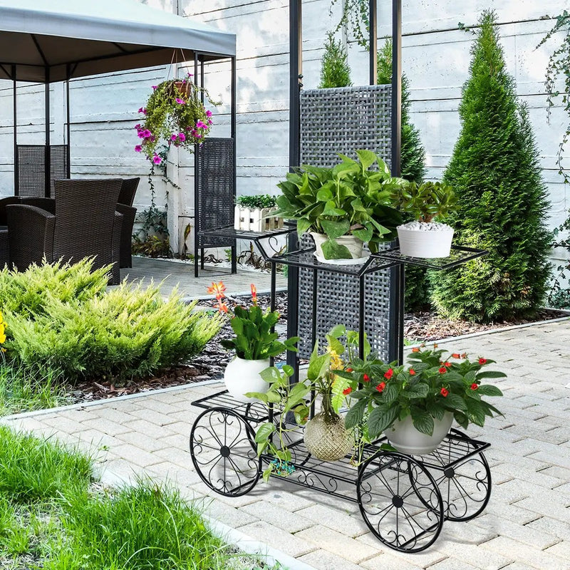 6-Tier Garden Cart Flower Rack Display Decor Pot Plant Holder by DirectDeals