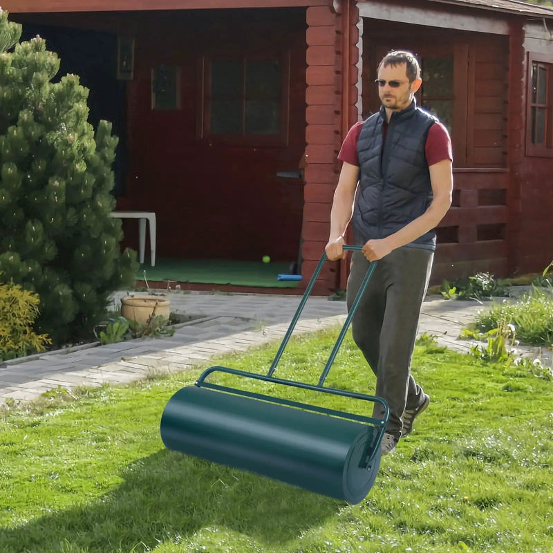 36 x 12 Inch Tow Lawn Roller Water Filled Metal Push Roller by DirectDeals