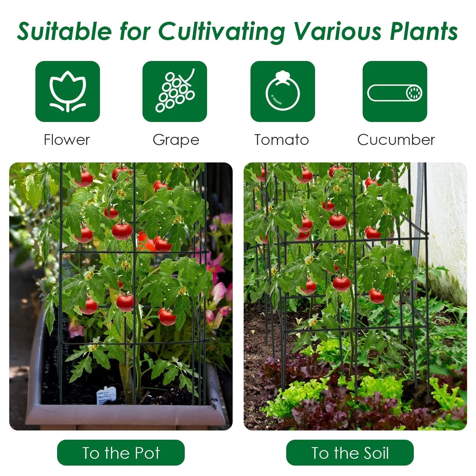 4 Pack Garden Trellis for Climbing Plants for Flower Vegetable by DirectDeals