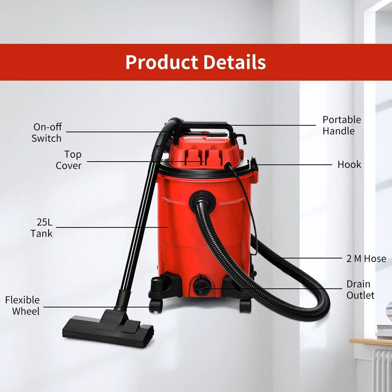 3 in 1 6.6 Gallon 4.8 Peak HP Wet Dry Vacuum Cleaner with Blower by DirectDeals