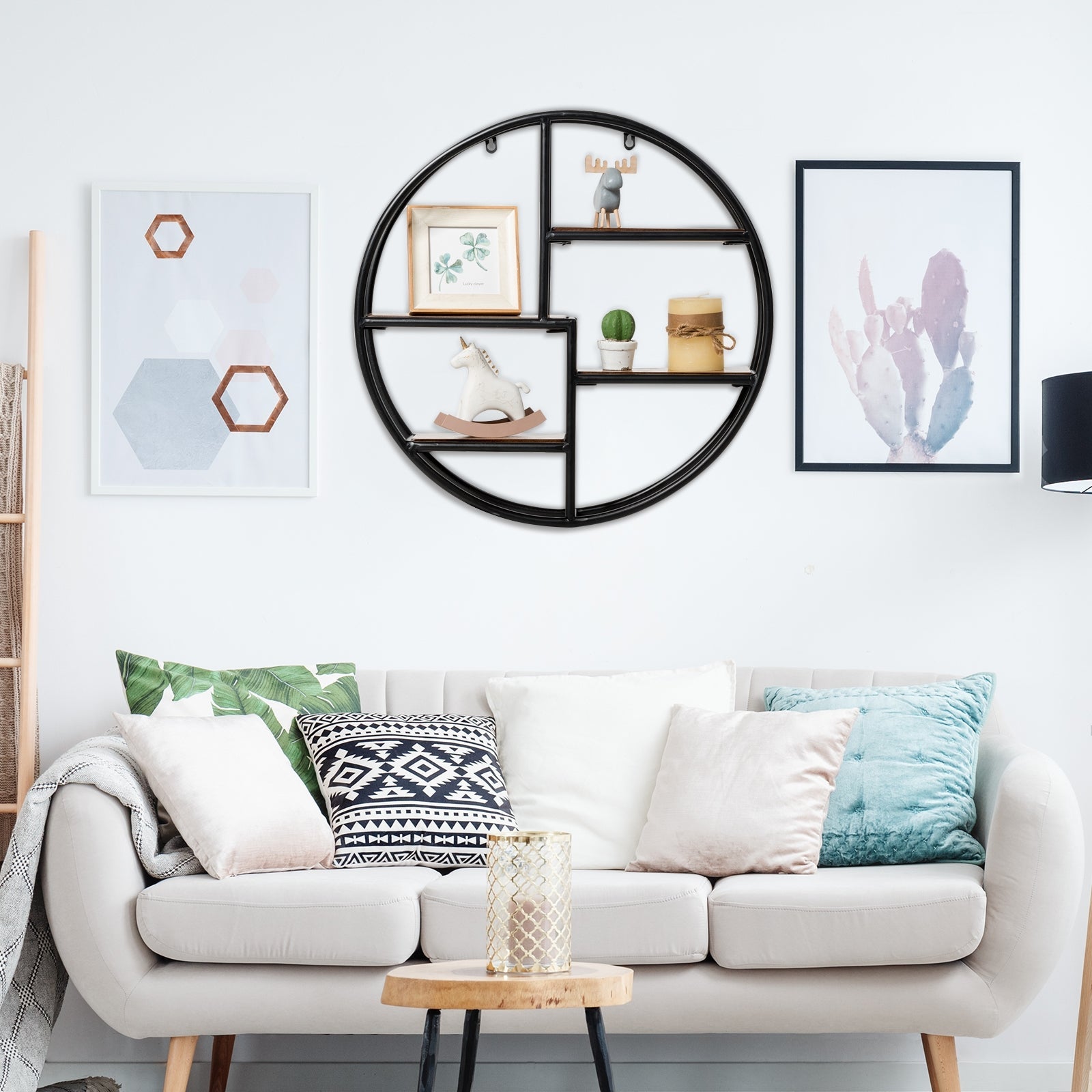 Hanging Storage Shelf Circular Wall-Mounted 4-Tier Rack by DirectDeals