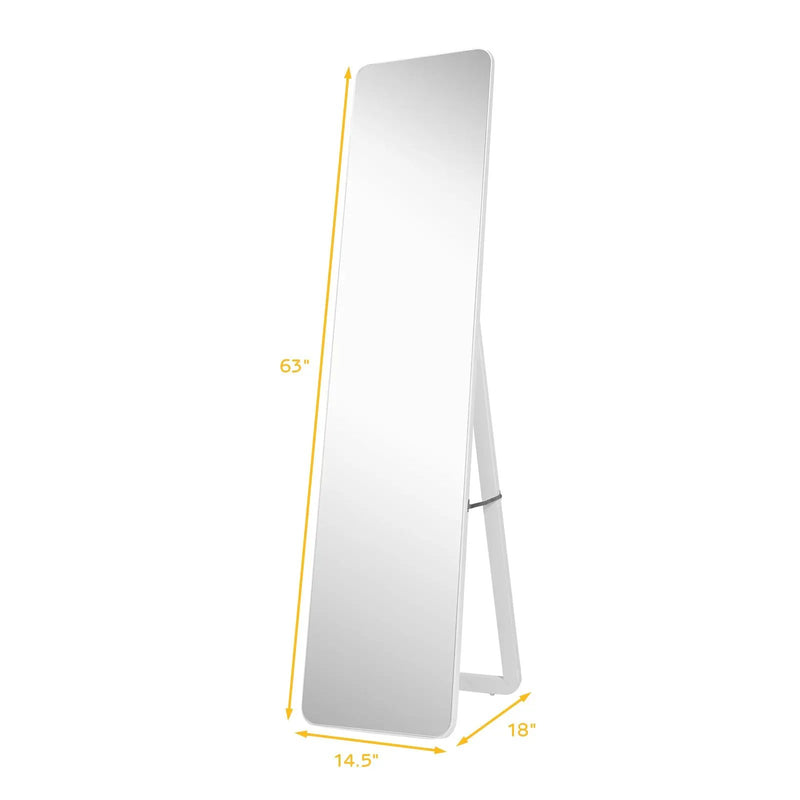 Full Length Frameless Wall Mountable Floor Mirror-White by DirectDeals