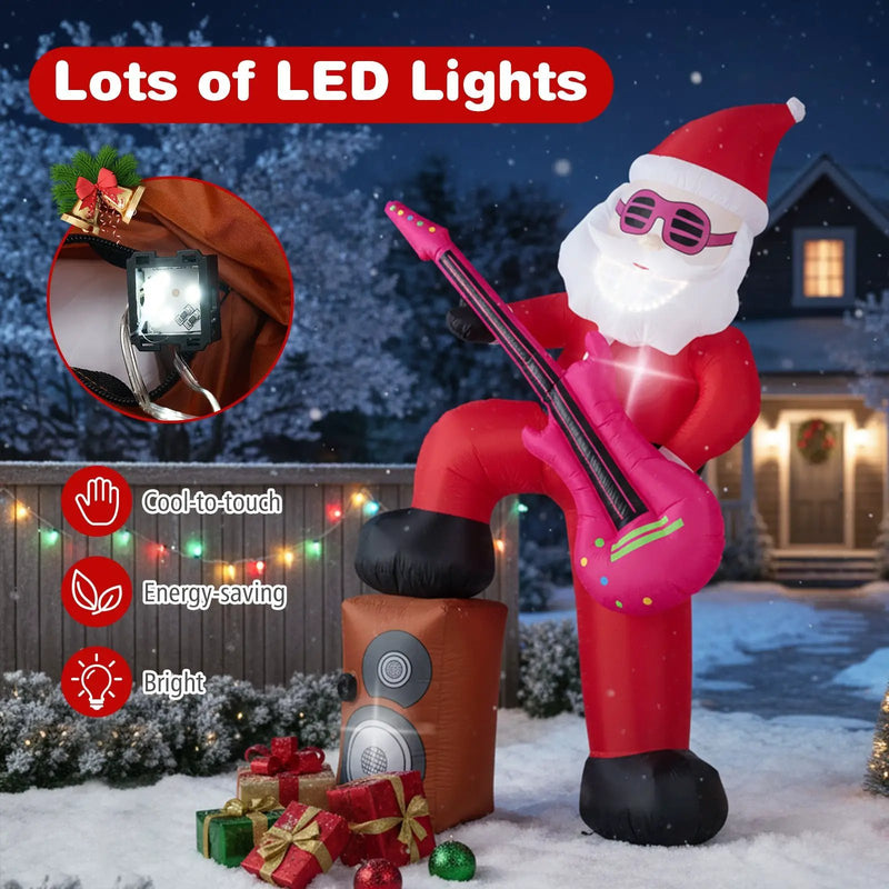 8.4 ft Inflatable Santa Claus with Sound-synced Light Effect and LED Lights by DirectDeals