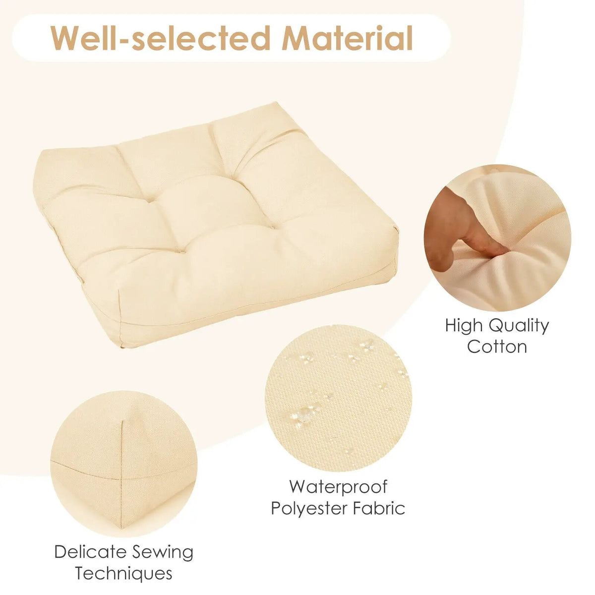 21 Inch x 21 Inch Patio Chair Seat Cushion Pads for Indoor and Outdoor by DirectDeals
