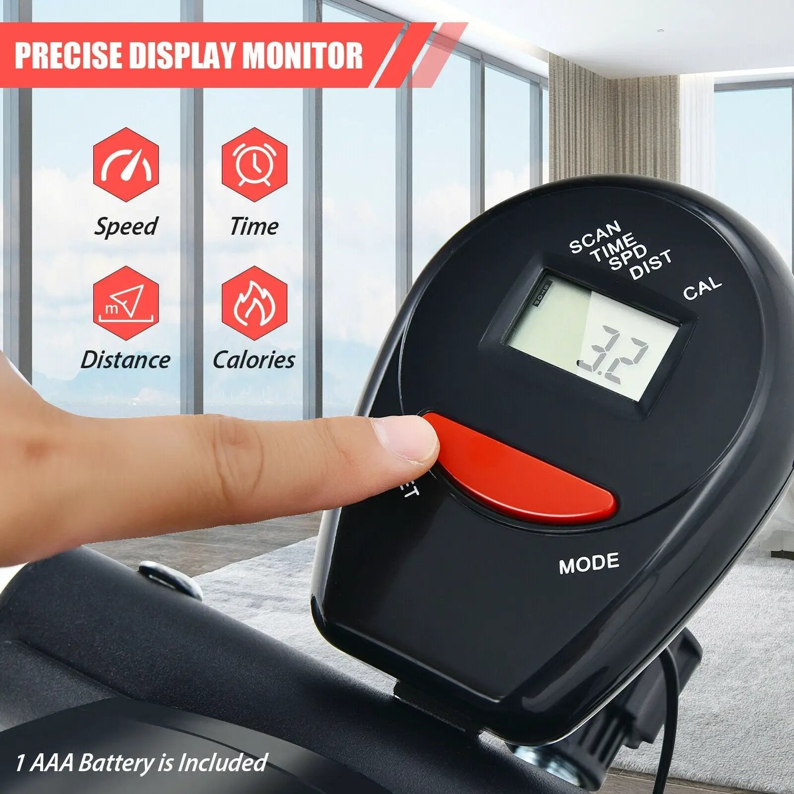 Portable Under Desk Bike Pedal Exerciser with Adjustable Magnetic Resistance by DirectDeals