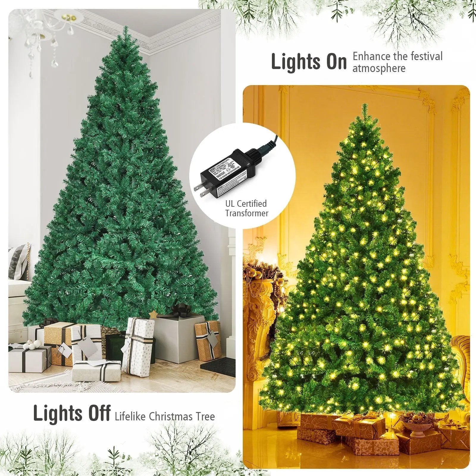 7 Feet PVC Artificial Christmas Tree with LED Lights by DirectDeals