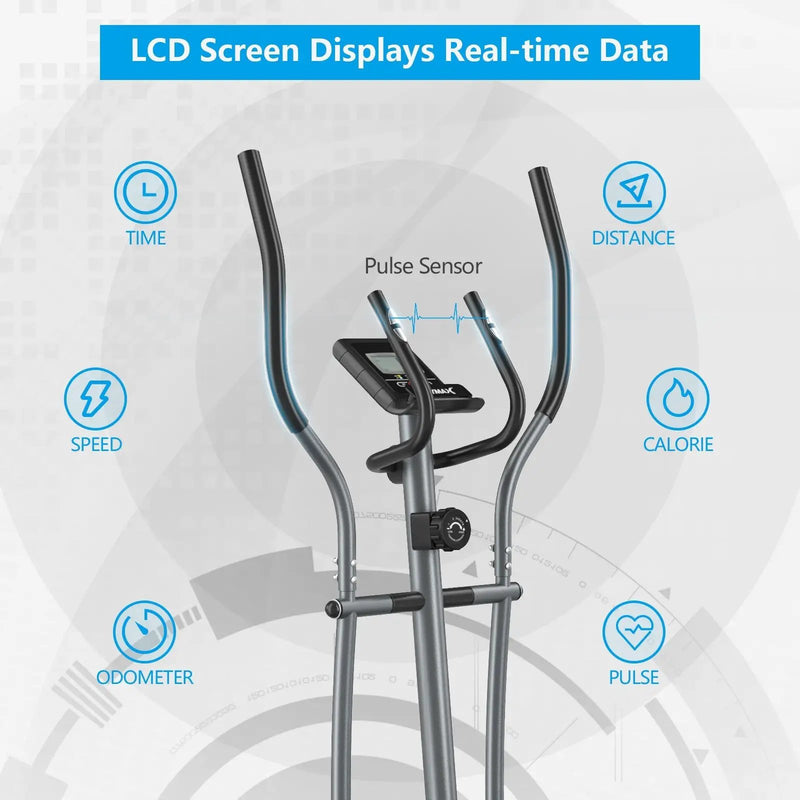 Elliptical Magnetic Cross Trainer with LCD Monitor and Pulse Sensor by DirectDeals
