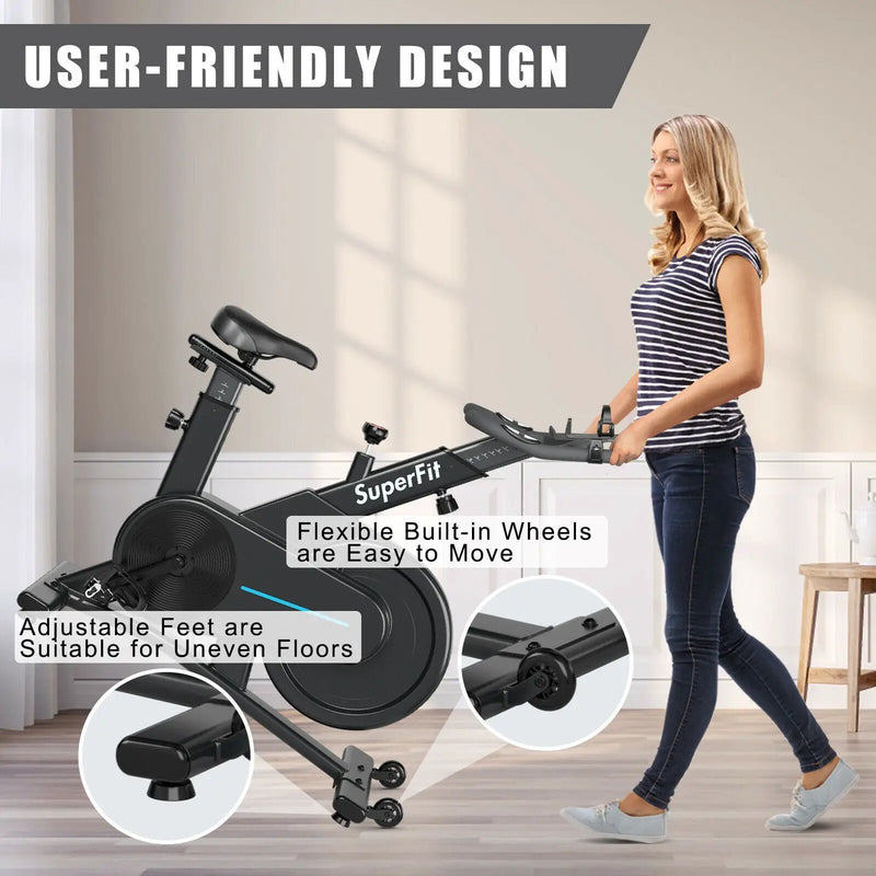 Magnetic Exercise Bike with Adjustable Seat and Handle by DirectDeals