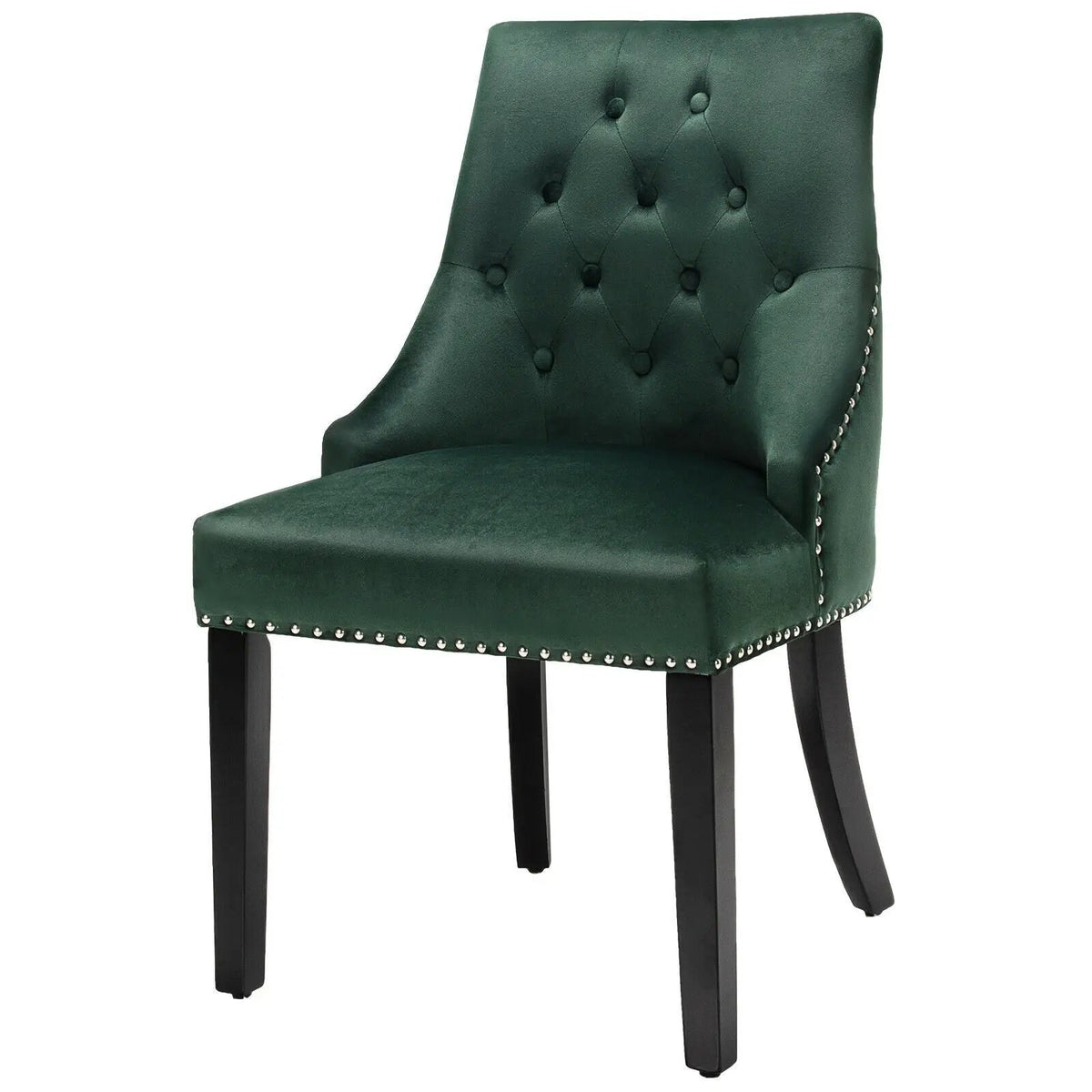 Modern Upholstered Button-Tufted Dining Chair with Naild Trim by DirectDeals
