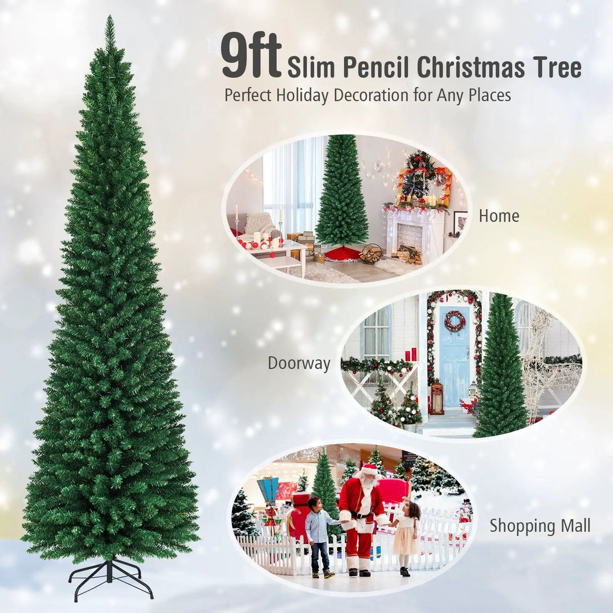 PVC Artificial Slim Pencil Christmas Tree by DirectDeals