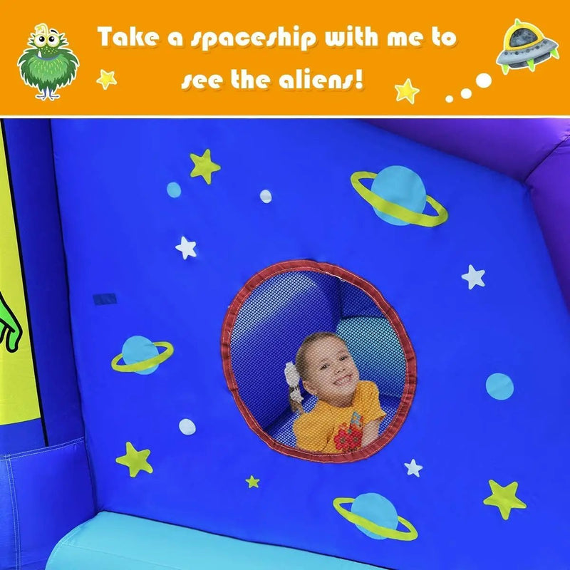 Inflatable Alien Style Kids Bouncy Castle with 480W Air Blower by DirectDeals