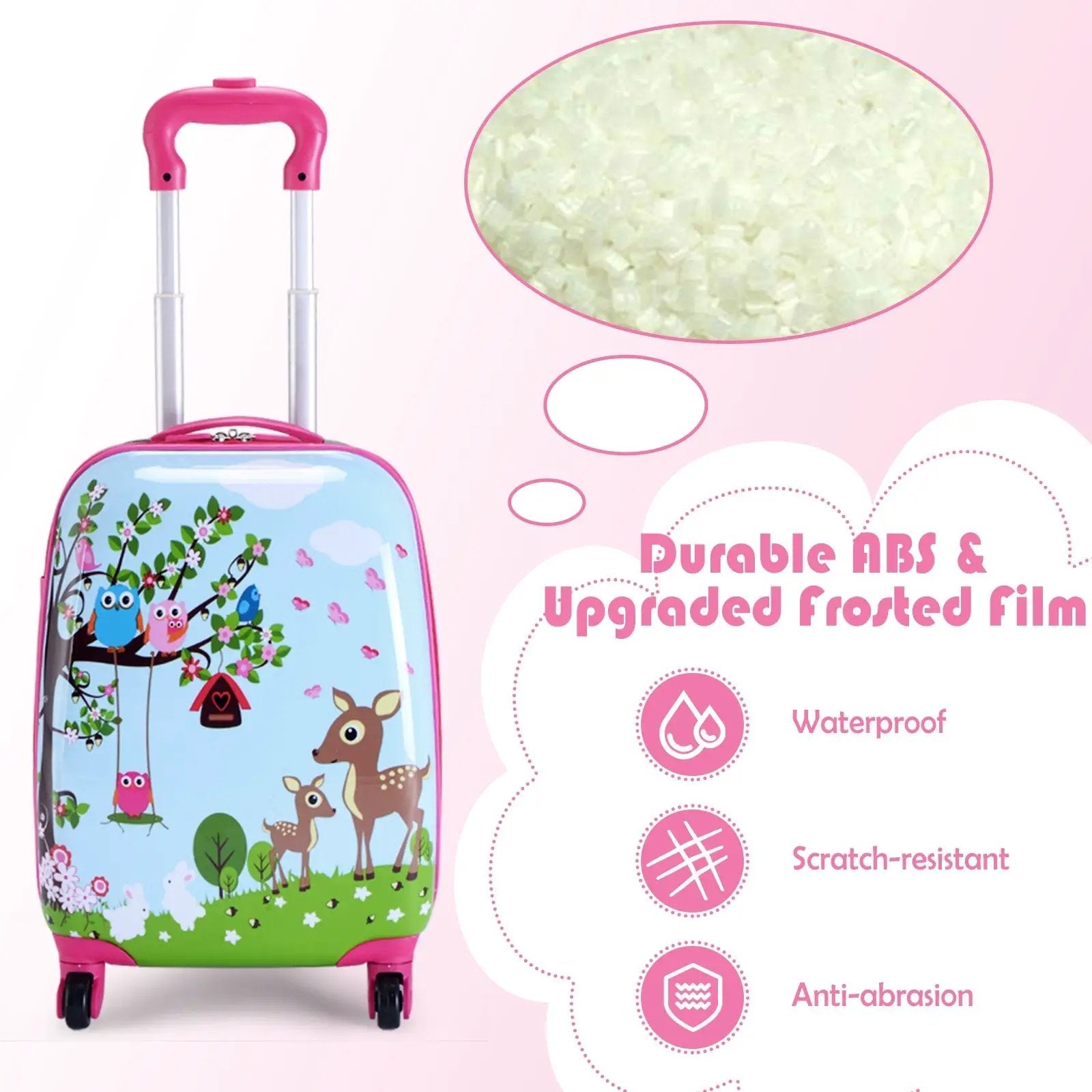2 Pieces ABS Kids Suitcase Backpack Luggage Set by DirectDeals