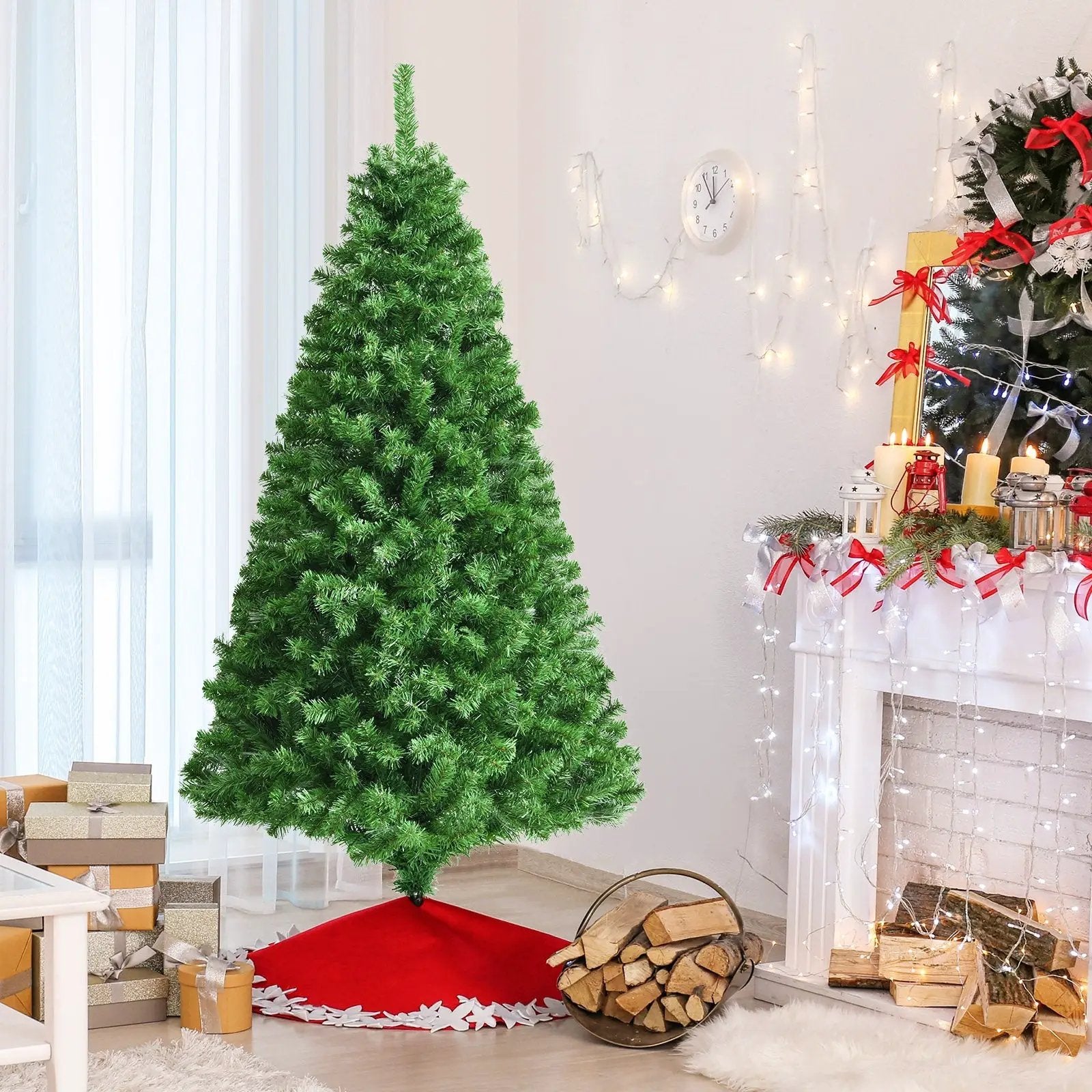 6 Feet Pre-lit Fiber Optic Artificial Christmas Tree with 617 Branch Tips by DirectDeals