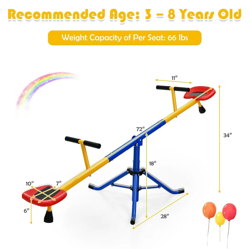 360°Rotation Kids Seesaw Swivel Teeter Totter Playground Equipment by DirectDeals