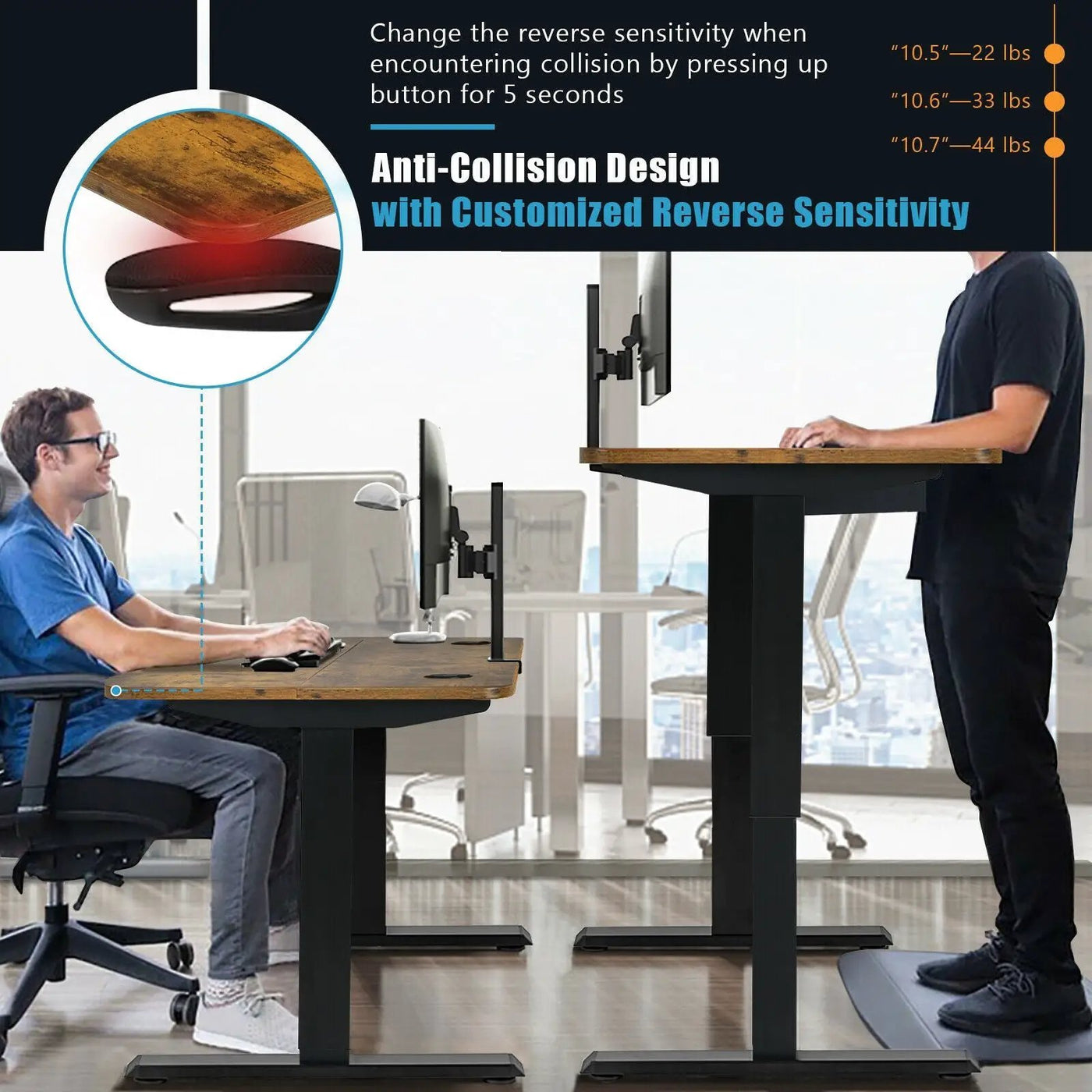 48-inch Electric Height Adjustable Standing Desk with Control Panel by DirectDeals