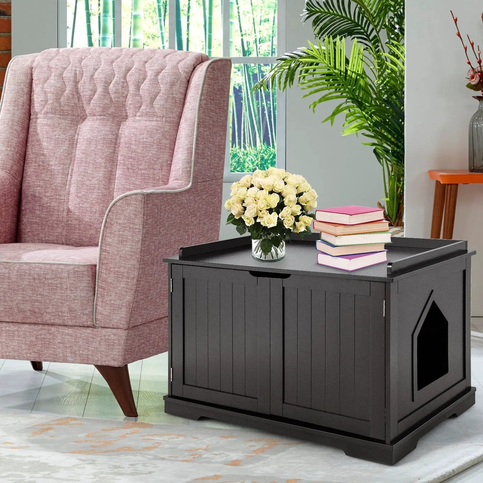 Cat Litter Box Enclosure with Double Doors for Large Cat and Kitty by DirectDeals