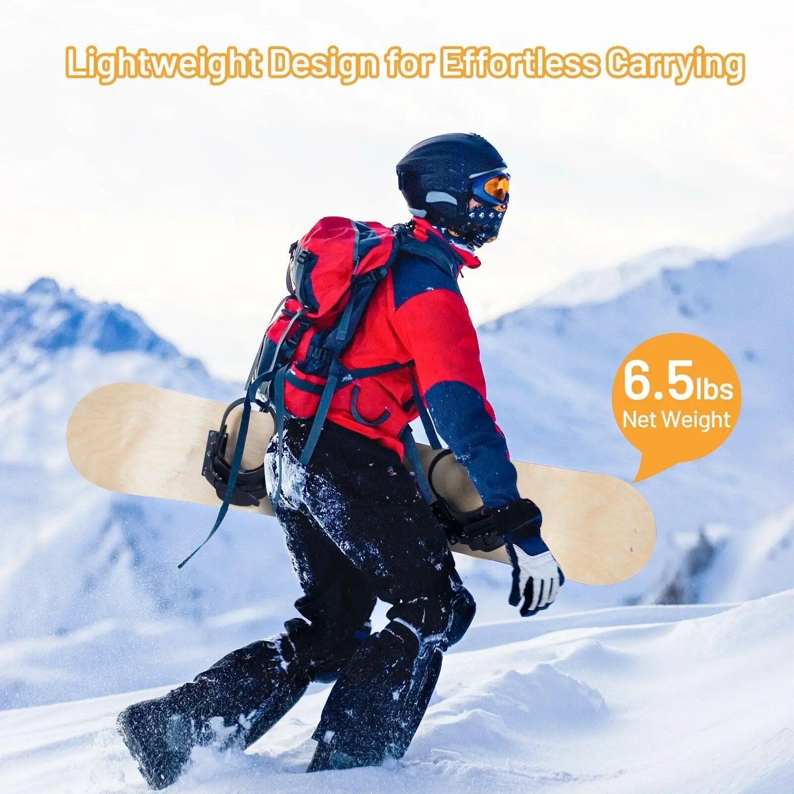 Winter Sports Snowboarding Sledding Skiing Board with Adjustable Foot Straps by DirectDeals