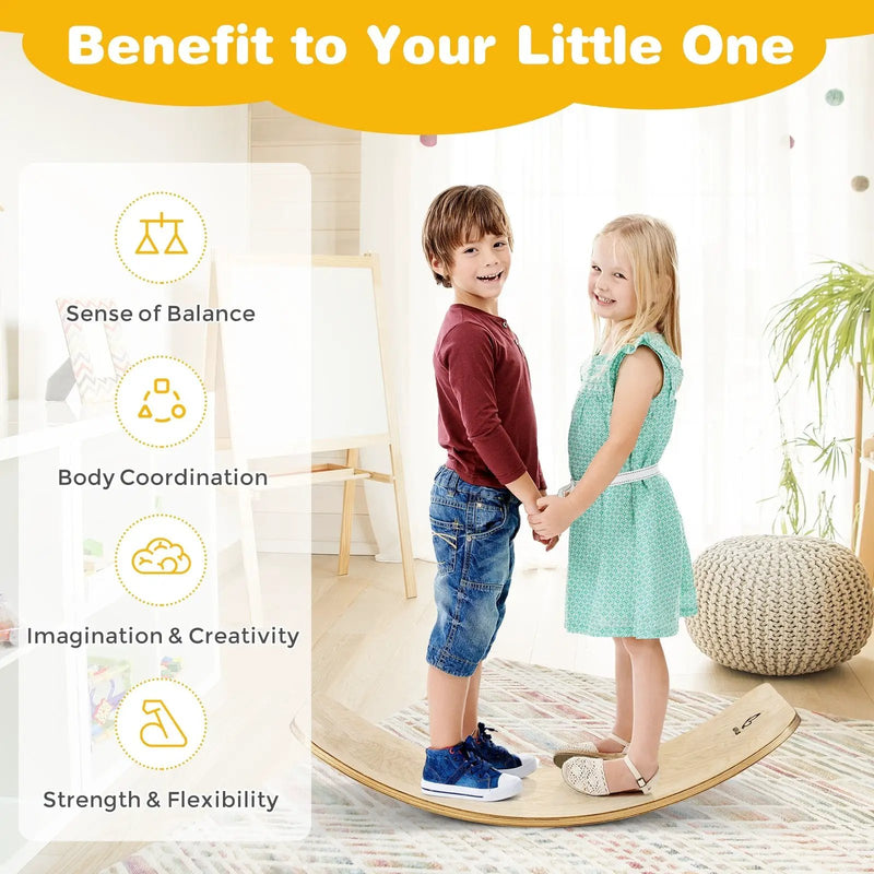 12 Inch Wobble Board for Balance Training-Natural by DirectDeals