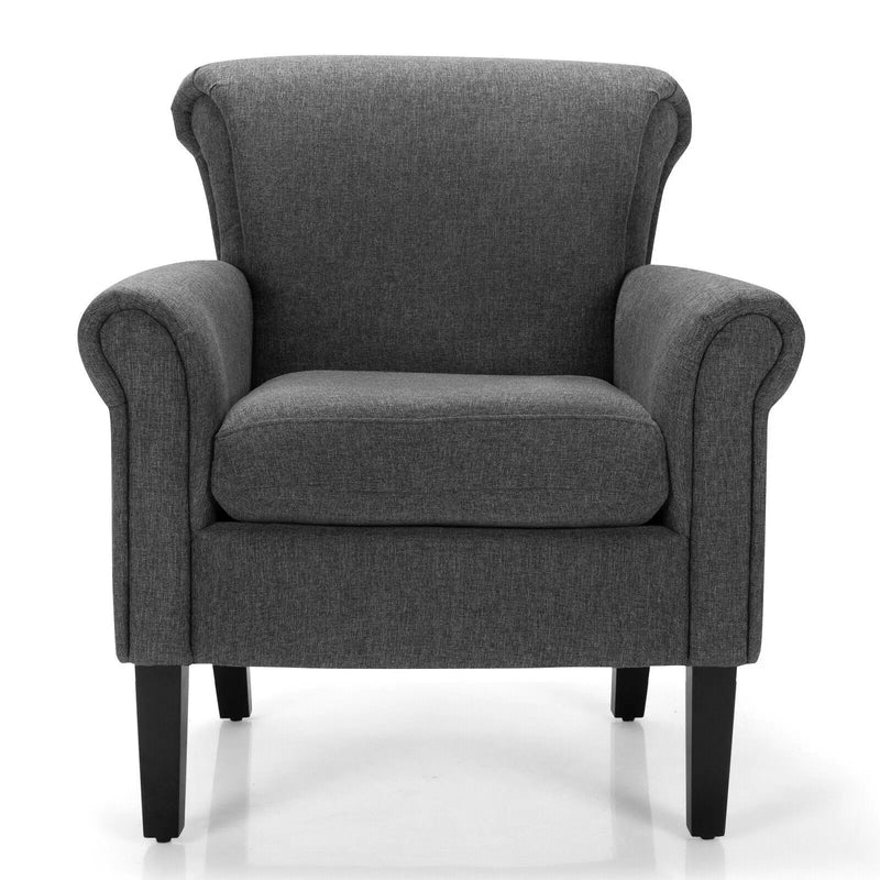 Upholstered Fabric Accent Chair with Adjustable Foot Pads by DirectDeals