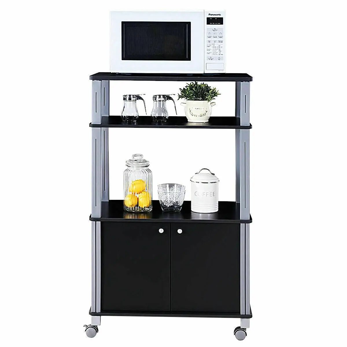 Microwave Rack Stand Rolling Storage Cart by DirectDeals