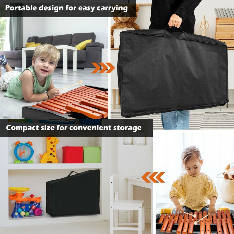 25 Notes Xylophone Wooden Percussion Educational Instrument with 2 Mallets by DirectDeals