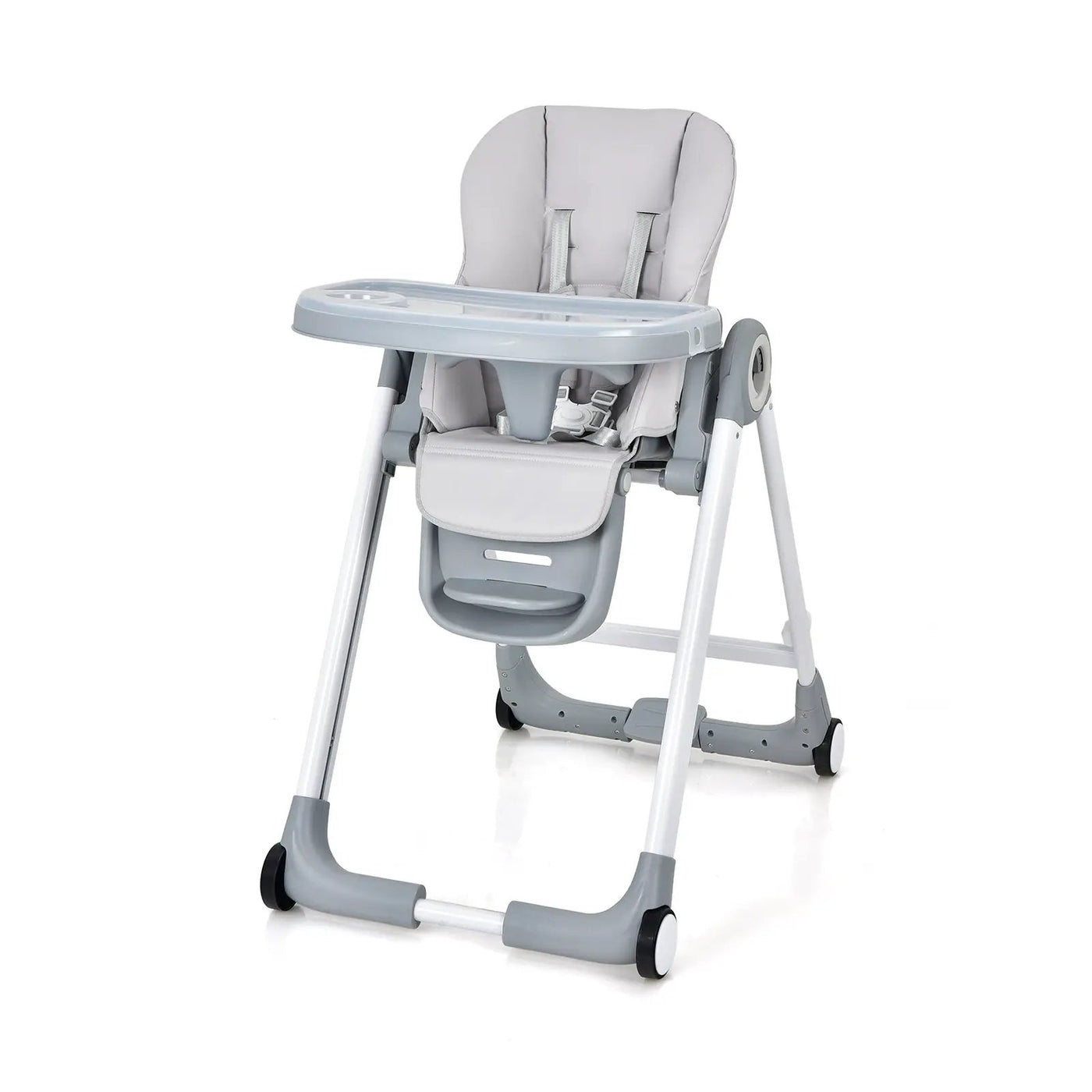 Baby Folding Convertible High Chair with Wheels and Adjustable Height by DirectDeals