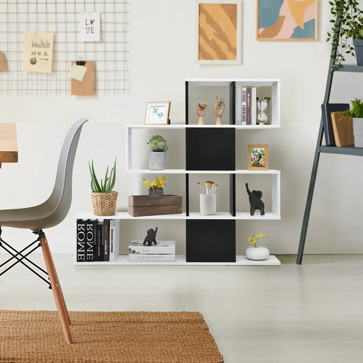 5-Tier Bookshelf Corner Ladder Bookcase with Storage Rack by DirectDeals