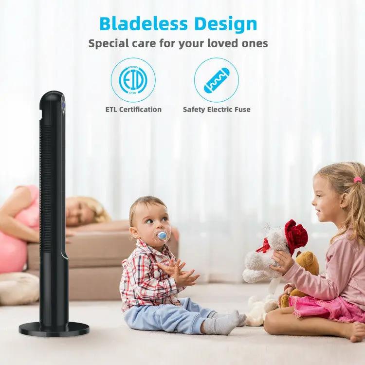 42 Inch 80 Degree Tower Fan with Smart Display Panel and Remote Control by DirectDeals