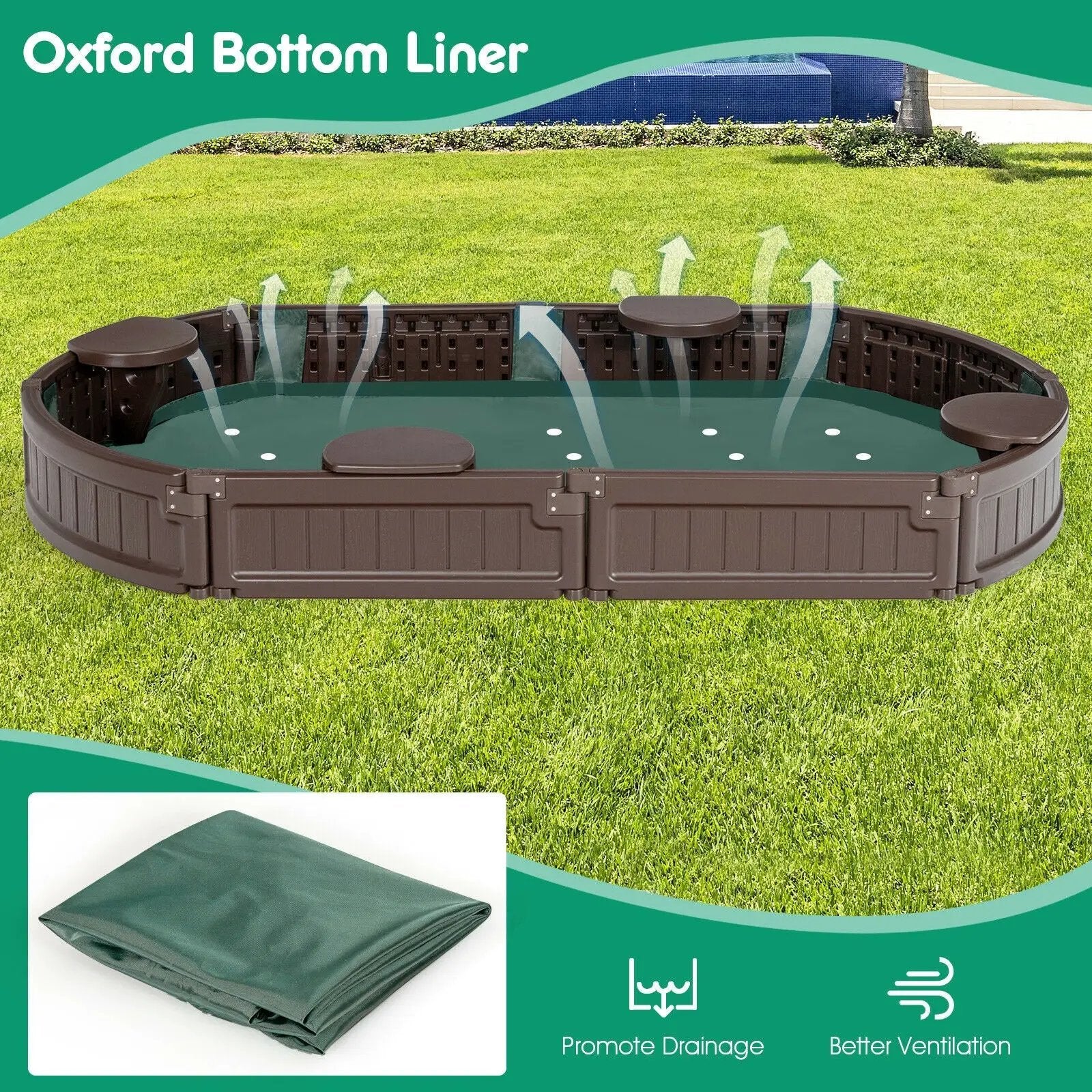 Sandbox with Built-in Corner Seat and Bottom Liner by DirectDeals