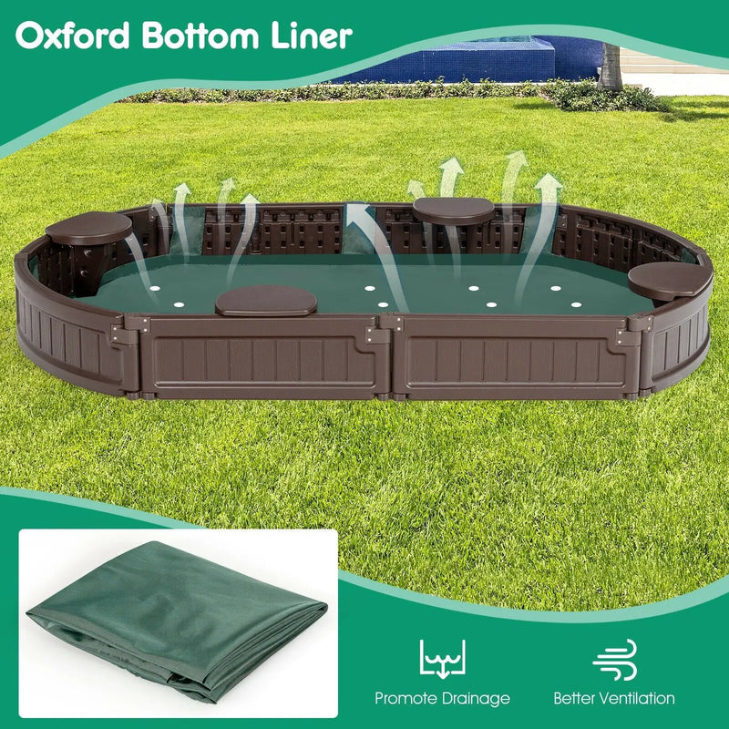 Sandbox with Built-in Corner Seat and Bottom Liner by DirectDeals