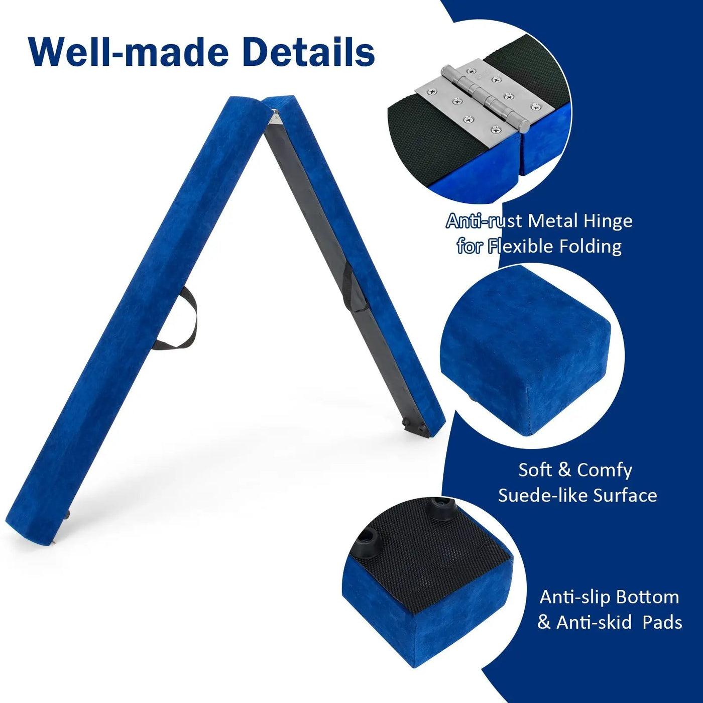 7 Feet Folding Portable Floor Balance Beam with Handles for Gymnasts by DirectDeals