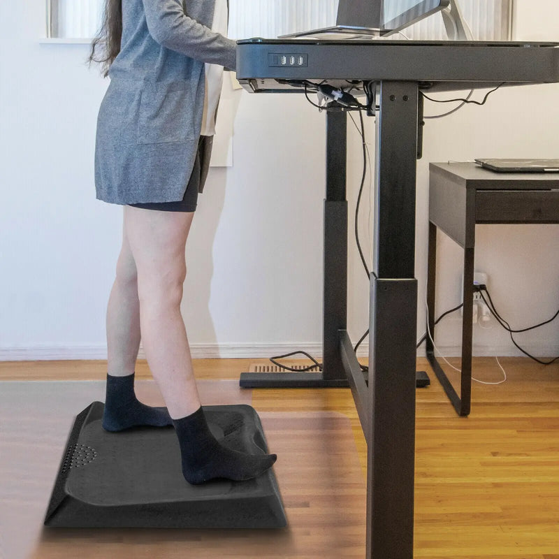 Portable Anti-Fatigue Standing Mat with Massage Point and Diverse Terrain for Office and Home-Black by DirectDeals