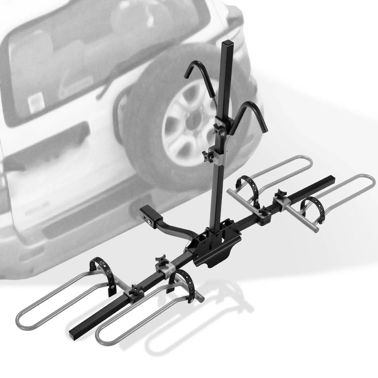 2-Bike Hitch Mount Bike Rack for 1-1/4 Inch or 2 Inch Receiver-Black by DirectDeals
