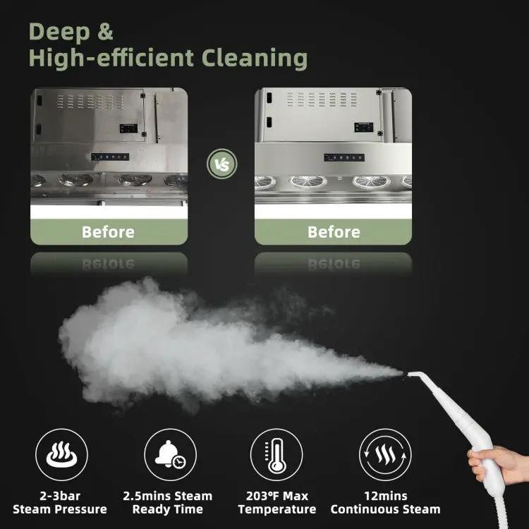 1000W Multifunction Portable Hand-held Steam Cleaner with 10 Accessories by DirectDeals
