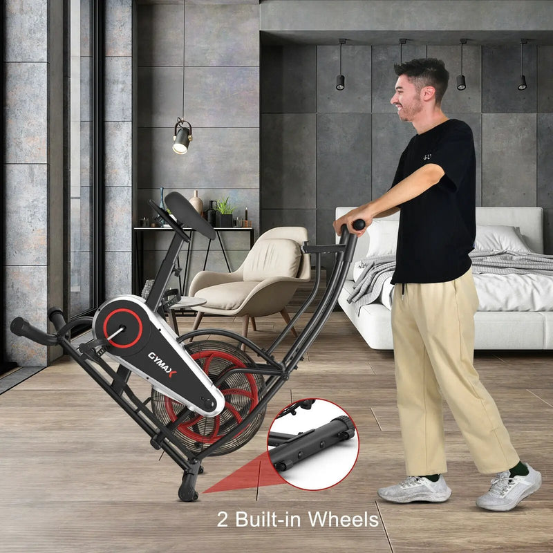 Upright Air Bike with Unlimited Resistance-Black by DirectDeals
