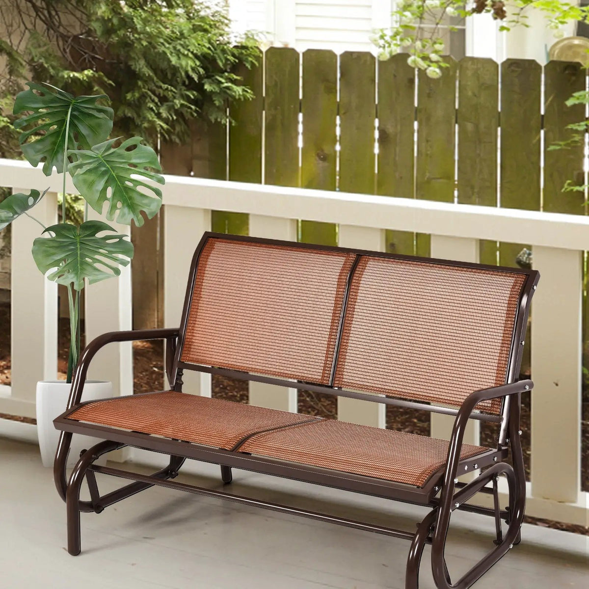Swing Glider Chair 48 Inch Loveseat Rocker Lounge Backyard by DirectDeals