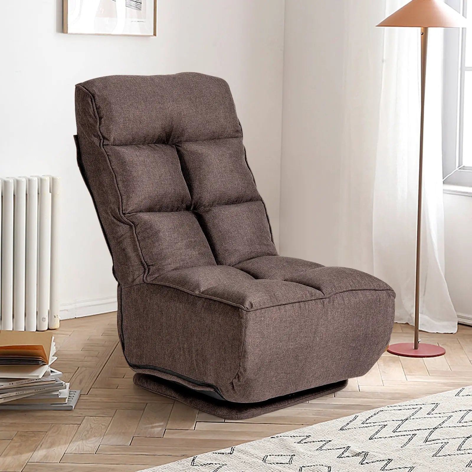 360-Degree Swivel Folding Floor Chair with 6 Adjustable Positions by DirectDeals