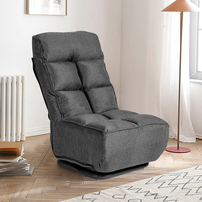 360-Degree Swivel Folding Floor Chair with 6 Adjustable Positions by DirectDeals