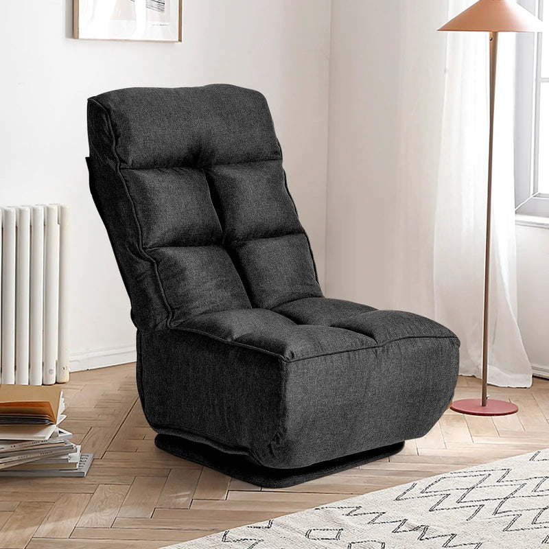 360-Degree Swivel Folding Floor Chair with 6 Adjustable Positions by DirectDeals
