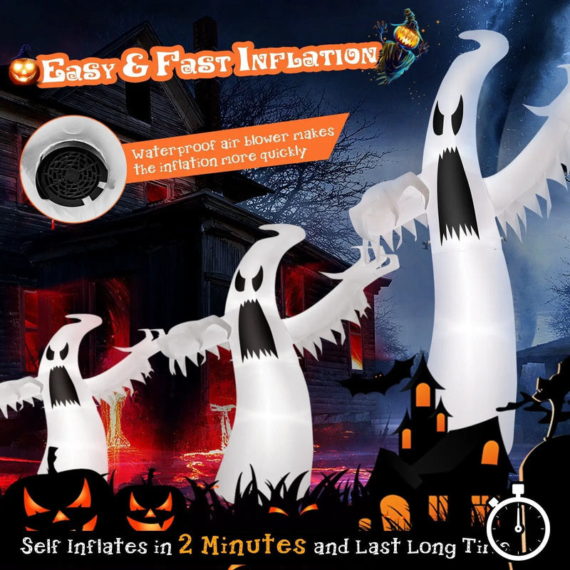 12 Feet Halloween Inflatable Ghost with LED Lights by DirectDeals