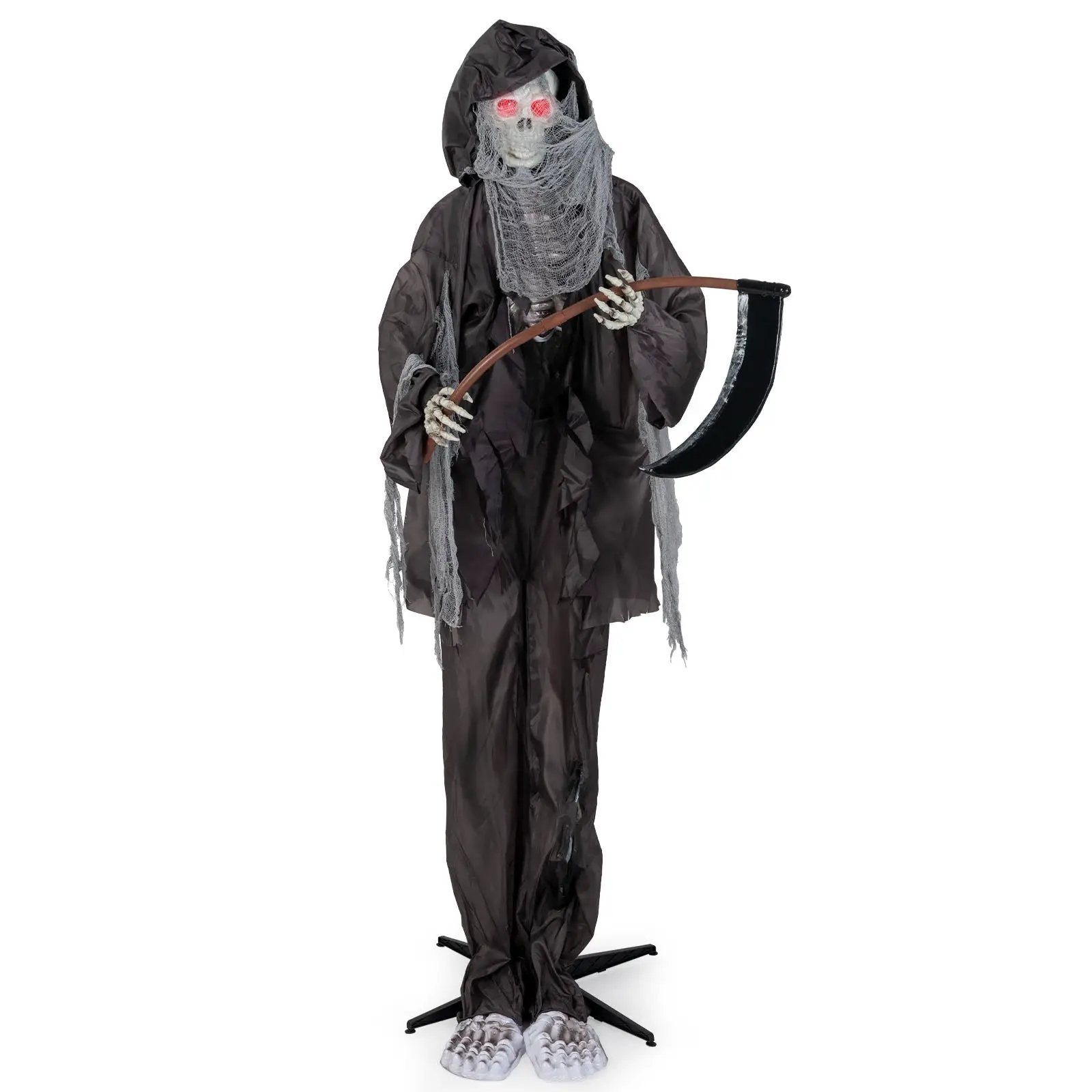 8.5 Feet Halloween Decoration Animated Standing Grim Reaper with Glowing Eyes by DirectDeals