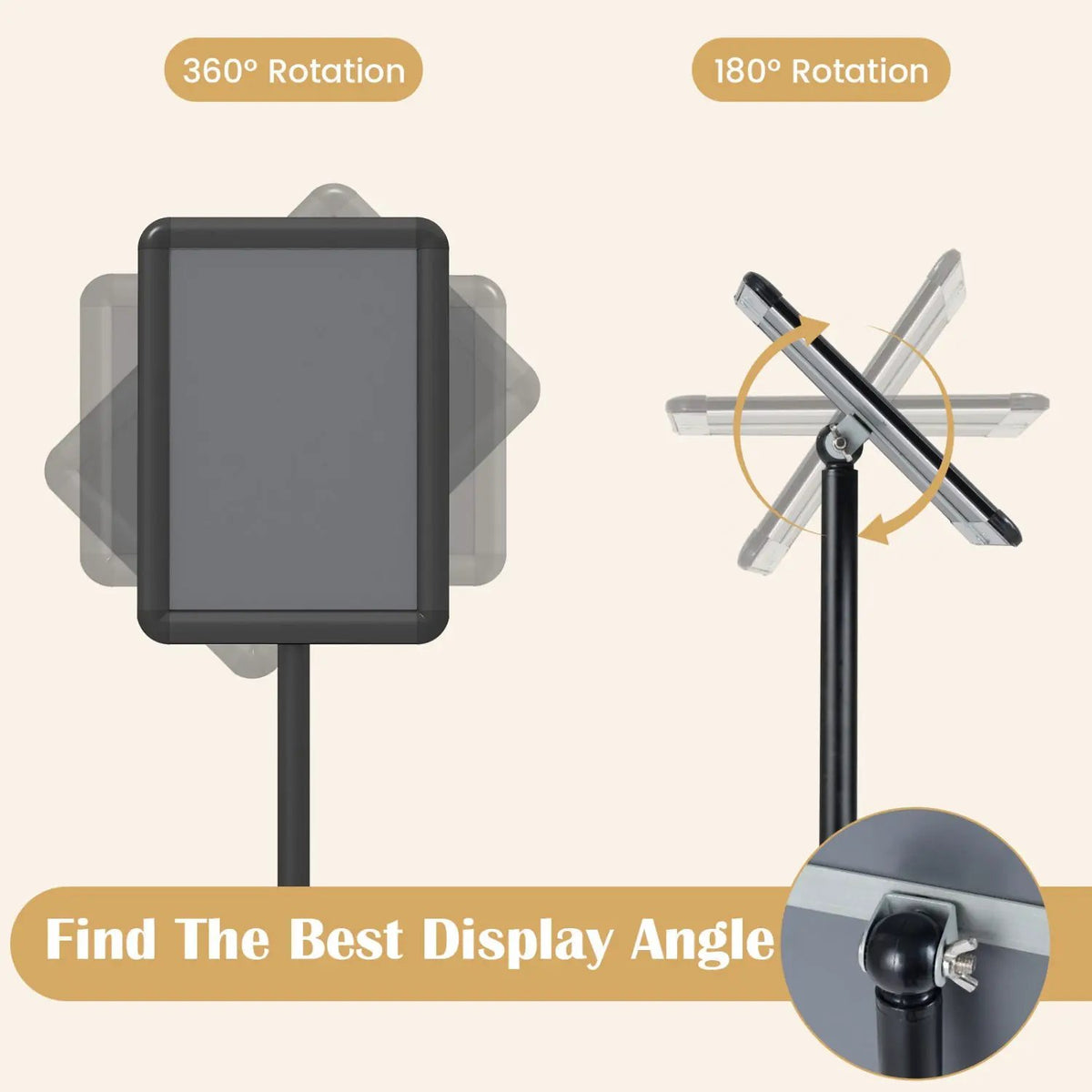 Adjustable Sign Holder Stand with 360° Rotation - 8.5 x 11 Inch by DirectDeals