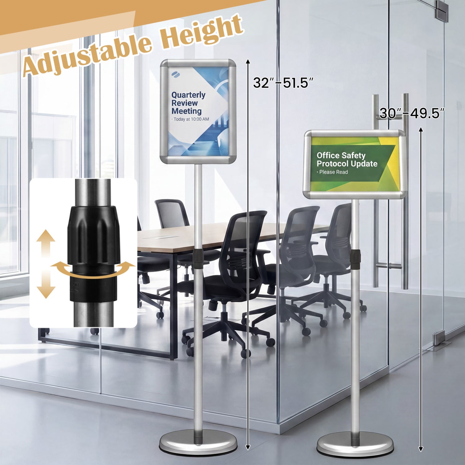 Adjustable Sign Holder Stand with 360° Rotation - 8.5 x 11 Inch by DirectDeals