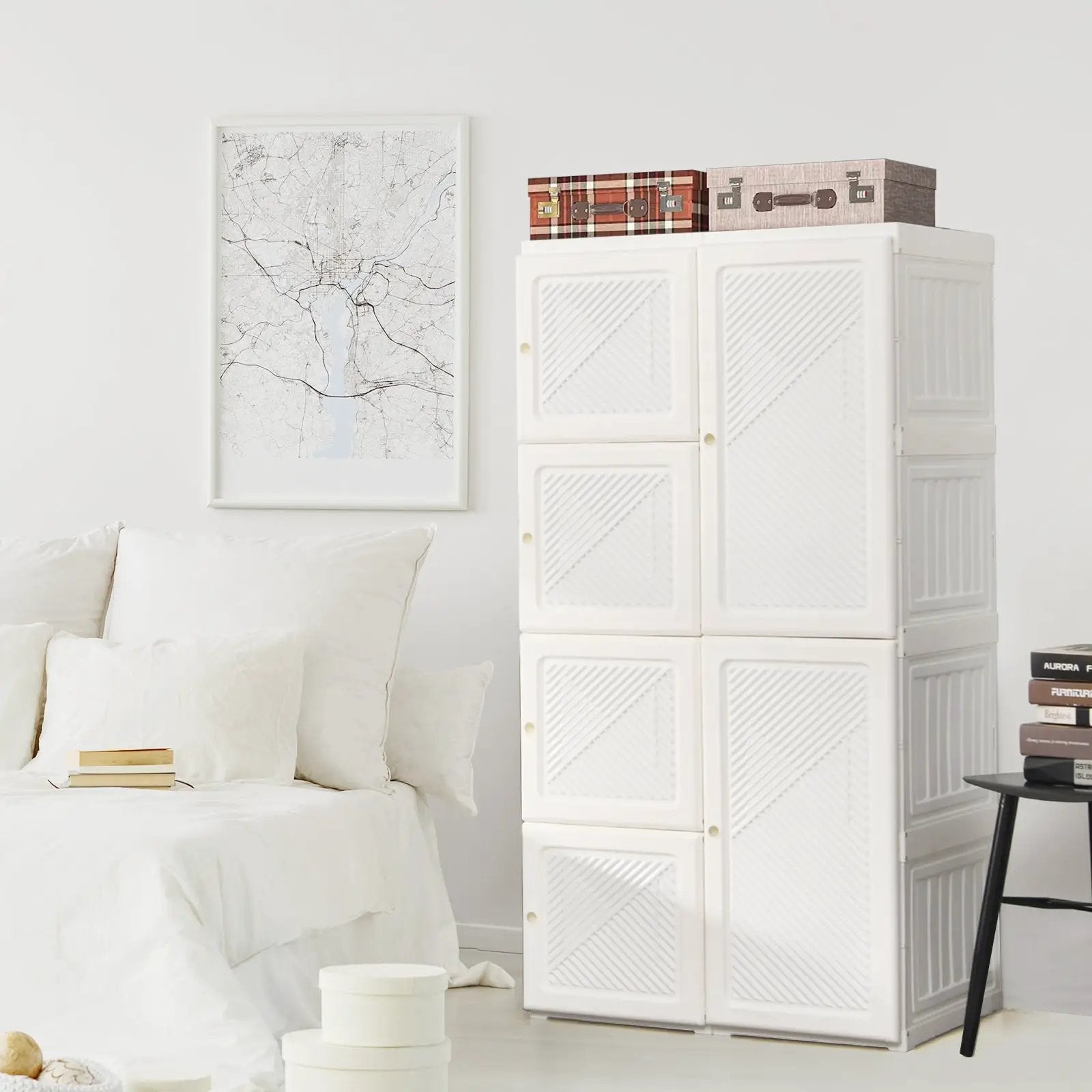 Foldable Armoire Wardrobe Closet with 8 Cubby Storage by DirectDeals