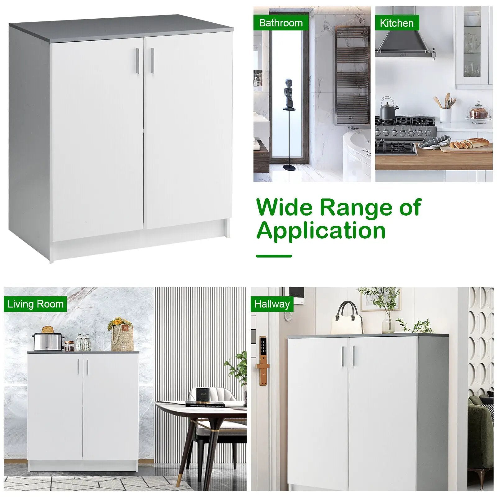 Storage Sideboard Cabinet with Doors and Shelves by DirectDeals